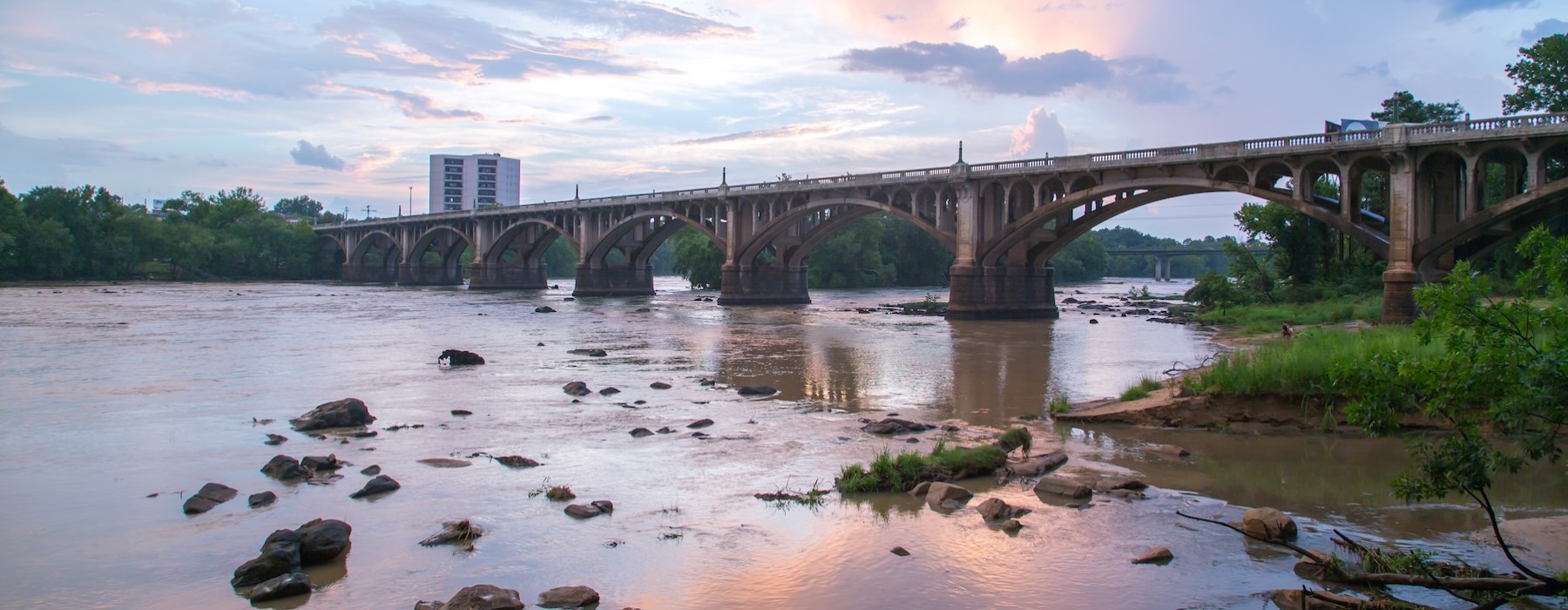 a bridge over a river